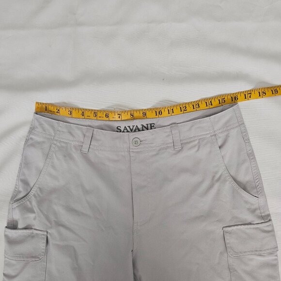 SAVANE Men's Light Gray Relaxed Fit Cargo Shorts Size 32 - Picture 9 of 12